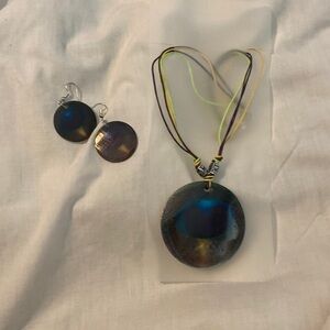 Peacock shell jewelry set